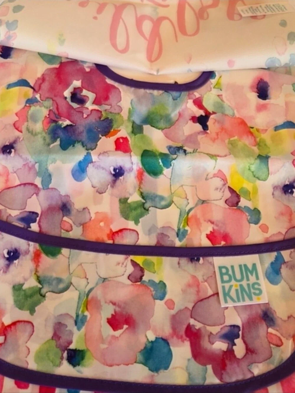 Bumkins SuperBib (2) 3-Pack - Gray Arrow & Floral Multicolor with Pink Accent